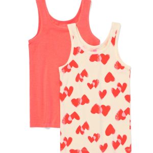 HEMA HEMA Kinderhemden Hartjes - 2 Stuks Rood (rood)