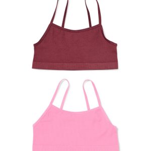 HEMA HEMA Kindertops Naadloos Rib - 2 Stuks Bruin (bruin)