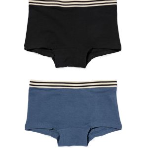 HEMA HEMA Kinderboxers Stretch Katoen - 2 Stuks Zwart (zwart)
