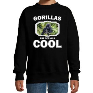 Sweater gorillas are serious cool zwart kinderen - gorilla apen/ gorilla trui
