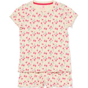 HEMA HEMA Kinder Shortama Bloem Gebroken Wit (gebroken wit)