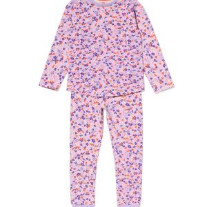 HEMA HEMA Kinderpyjama Bloemen Lila (lila)