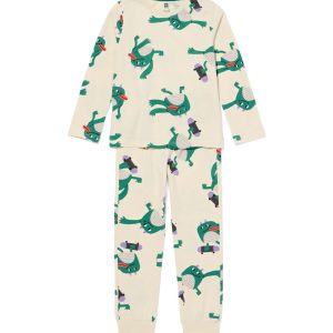HEMA HEMA Kinderpyjama Monster Gebroken Wit (gebroken wit)