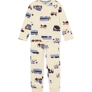 HEMA HEMA Kinderpyjama Auto Gebroken Wit (gebroken wit)