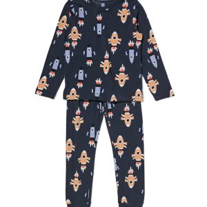 HEMA HEMA Kinderpyjama Raket Donkerblauw (donkerblauw)
