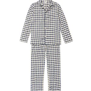 HEMA HEMA Kinderpyjama Flannel Strepen Blauw (blauw)