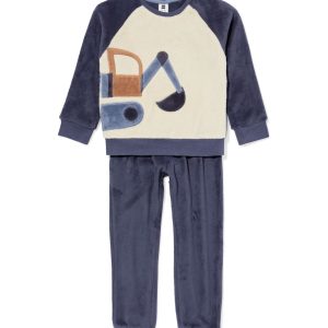 HEMA HEMA Kinderpyjama Fleece Auto Donkerblauw (donkerblauw)
