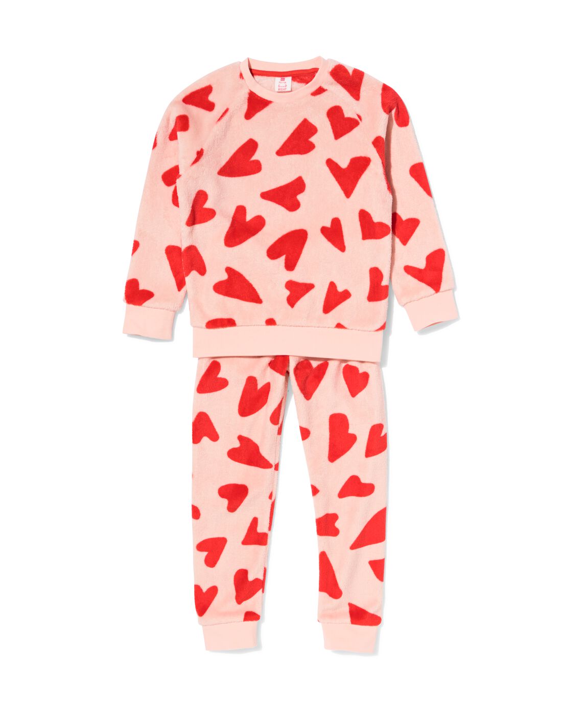 HEMA HEMA Kinderpyjama Fleece Hartjes Roze (roze) 1 HEMA HEMA Kinderpyjama Fleece Hartjes Roze (roze)