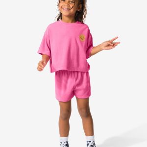HEMA HEMA Kinder Shortama Badstof Roze (roze)