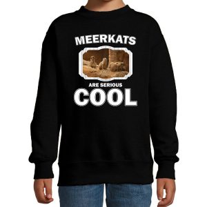 Dieren stokstaartje sweater - zwart - kinderen - meerkats are cool trui