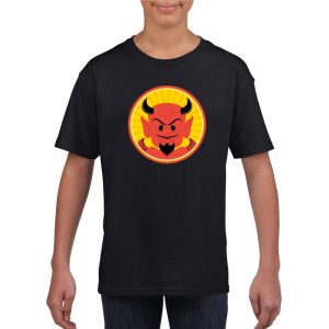 Halloween duivel t-shirt zwart jongens en meisjes - Rode duivels shirt kind