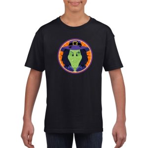 Halloween heks t-shirt zwart jongens en meisjes - Halloween heksen kostuum kind