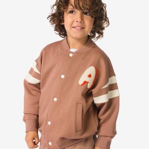 HEMA HEMA Kinder Sweatvest Kleurblokken Bruin (bruin)