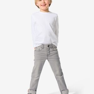 HEMA HEMA Kinder Broek Jogdenim Skinny Fit Grijs (grijs)