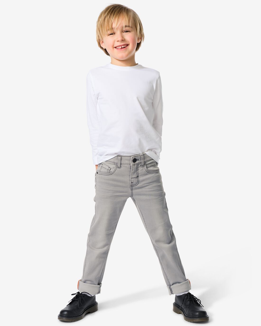 HEMA HEMA Kinder Broek Jogdenim Skinny Fit Grijs (grijs) 1 HEMA HEMA Kinder Broek Jogdenim Skinny Fit Grijs (grijs)