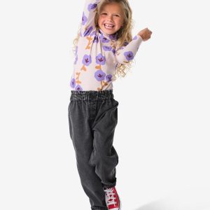 HEMA HEMA Kinderjeans Omkeerkeerbaar Effen En Print Zwart (zwart)