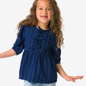HEMA HEMA Kinderblouse Strepen Donkerblauw (donkerblauw)