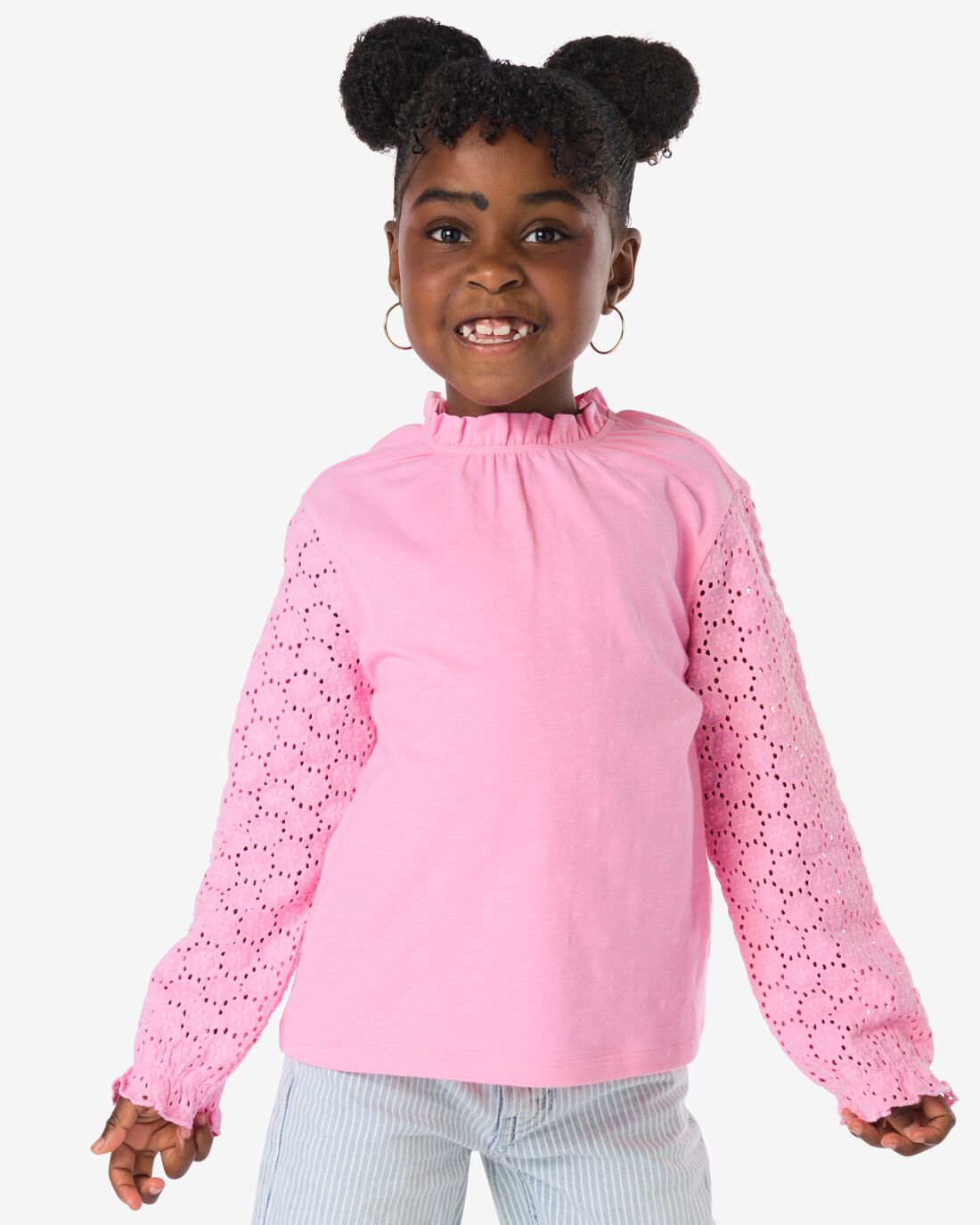HEMA HEMA Kindertop Broderie Roze (roze) 1 HEMA HEMA Kindertop Broderie Roze (roze)