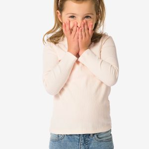 HEMA HEMA Kinder T-shirt Rib Ecru (ecru)