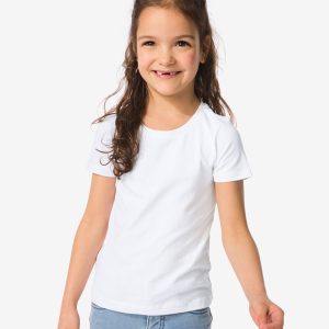 HEMA HEMA Kinder T-shirts Biologisch Katoen - 2 Stuks Wit (wit)