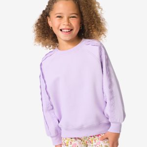 HEMA HEMA Kindertrui Broderie Paars (paars)