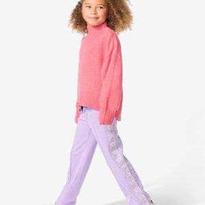 HEMA HEMA Kinderbroek Straight Fit Bloemen Lila (lila)