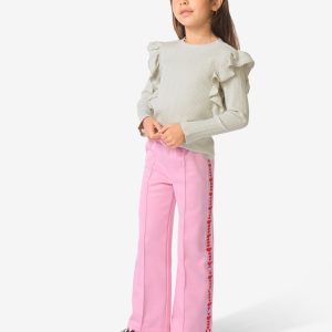 HEMA HEMA Kinderbroek Straight Fit Hartjes Roze (roze)