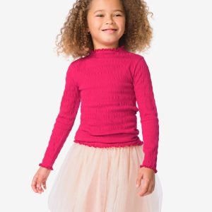 HEMA HEMA Kinder T-shirt Structuur Fuchsia (fuchsia)