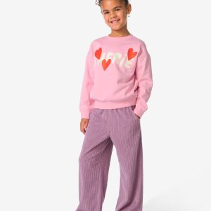 HEMA HEMA Kinderlegging Wij Badstof Strepen Paars (paars)