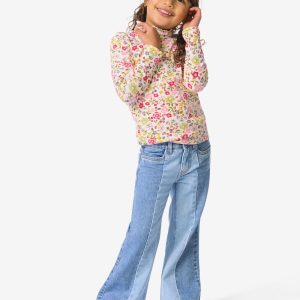 HEMA HEMA Kinderjeans Bootcut Fit Strepen Lichtblauw (lichtblauw)
