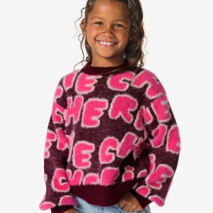 HEMA HEMA Kindertrui Tekst Bordeauxrood (bordeauxrood)