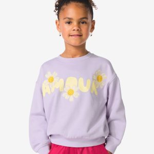 HEMA HEMA Kindertrui Bloemen Paars (paars)
