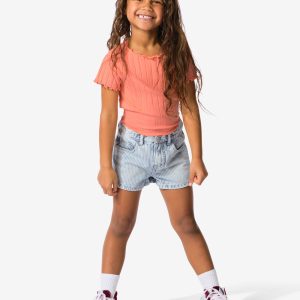 HEMA HEMA Kinder Korte Broek Strepen Lichtblauw (lichtblauw)