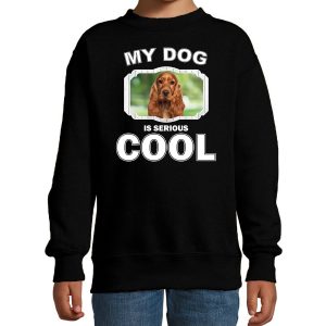 Honden liefhebber trui / sweater Spaniel my dog is serious cool zwart voor kinderen
