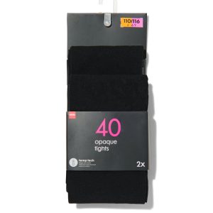 HEMA HEMA Kinder Panty Temptech 40denier - 2 Stuks Zwart (zwart)