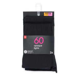 HEMA HEMA Kinder Panty Temptech 60denier - 2 Stuks Zwart (zwart)