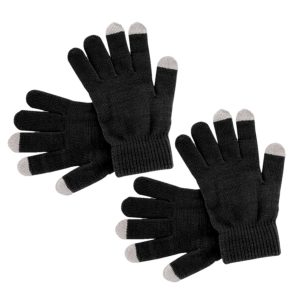 Touchscreen smartphone handschoenen - 2x - volwassenen/kinderen - zwart