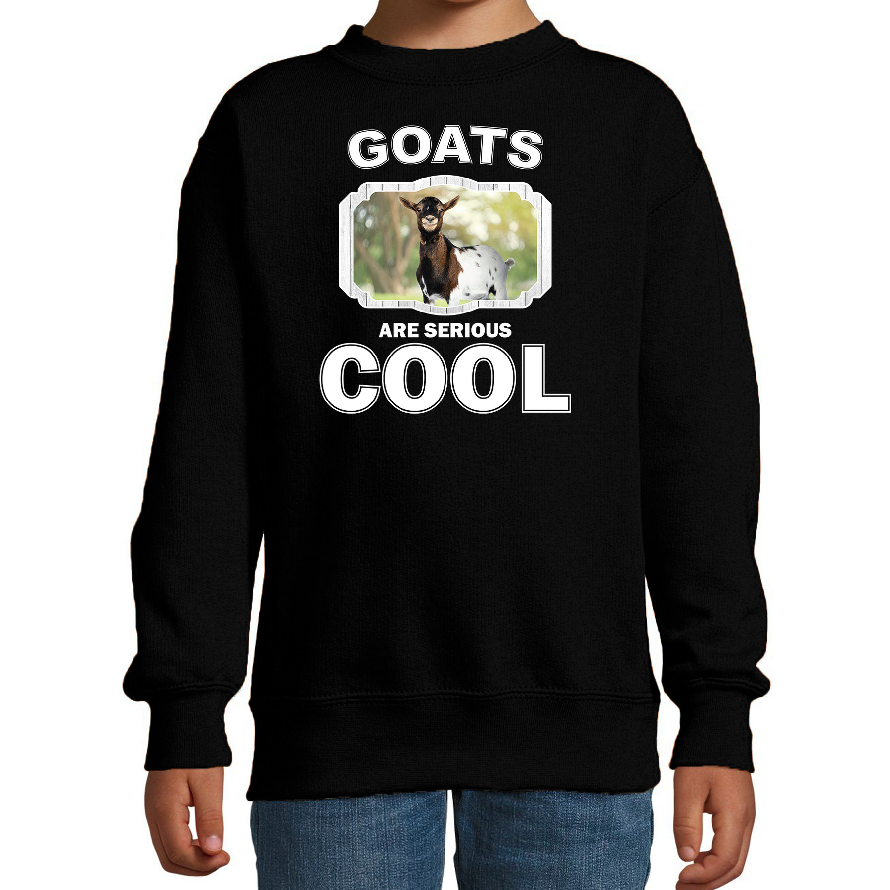 Sweater goats are serious cool zwart kinderen - geiten/ gevlekte geit trui 1 Sweater goats are serious cool zwart kinderen - geiten/ gevlekte geit trui