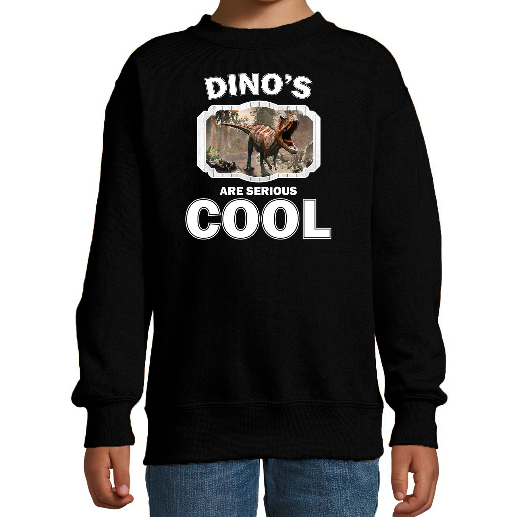 Sweater dinosaurs are serious cool zwart kinderen - dinosaurussen/ carnotaurus dinosaurus trui 1 Sweater dinosaurs are serious cool zwart kinderen - dinosaurussen/ carnotaurus dinosaurus trui
