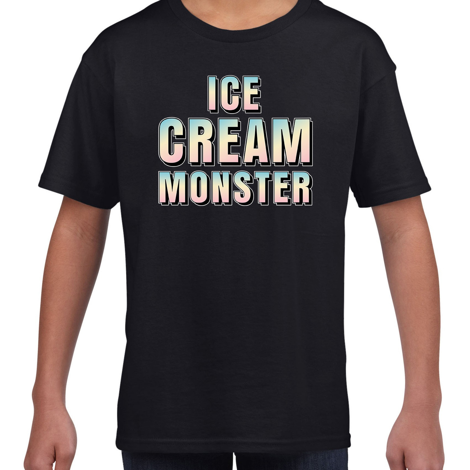 Ice cream monster fun tekst t-shirt zwart - kinderen - Fun tekst / Verjaardag cadeau / kado t-shirt kids 1 Ice cream monster fun tekst t-shirt zwart - kinderen - Fun tekst / Verjaardag cadeau / kado t-shirt kids