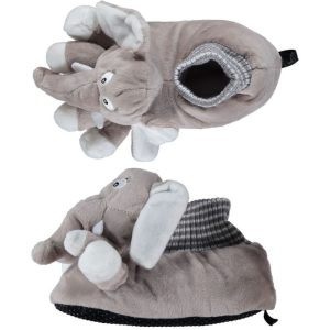 Apollo Dieren sloffen/pantoffels olifant - voor kinderen - grijs
