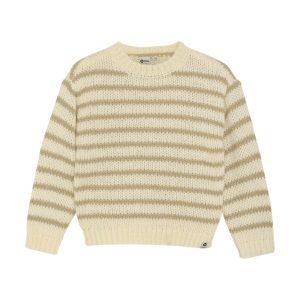 Daily7 winter sweater meisjes - zand - strepen/gebreid