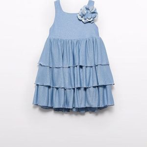 Abel & Lula Zomer jurk ruffel meisjes - lavendel blauw