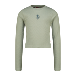 Vingino winter top meisjes - groen - Basic crop longsleeve - rib