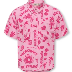 Kids ONLY zomer t-shirt S/S meisjes - fuchsia, roze paars - Kogzalina