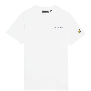 Lyle & Scott winter t-shirt jongens - wit - geborduurd