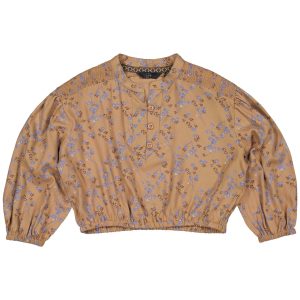 LEVV Little Meisjes blouse - Gest - AOP bloemen blauw