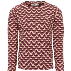 LOOXS Little Meisjes t-shirt LS print - Retro jacquard