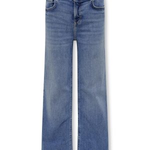 Kids ONLY winter jeansbroek meisjes - blauw - KogMadison - wide leg fit