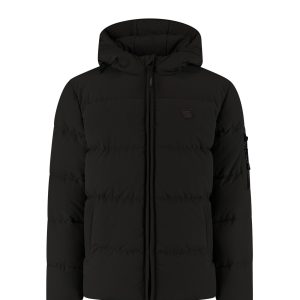 Ballin winter winterjas jongens - zwart - gewatteerd - logo badge